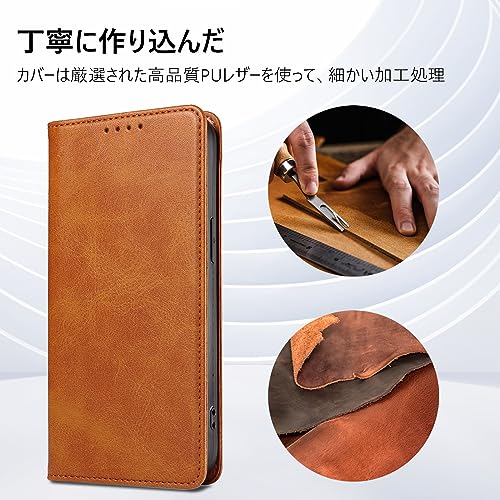 QUEASON 【iPhone 14 ケース 手帳型】スマホケース iphone14 ケース 携帯ケース いphone14 ケース 手帳型 スタンド機能 アイフォン14 ケース 手帳型 放熱ケース アイホン14ケース 手帳型 薄型ケース カード収納 おしゃれ 落下防止 マグネット式 耐衝撃 肌感レザー 肌触り良い 全面保護 防塵（カーキ）