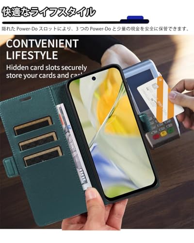 【Junzc】Google Pixel 10 ケース 手帳型 財布型 カードポケット付き ピクセル10 用 携帯カバー カード収納 Uovon スマホケース 高級レザー 耐衝撃 全面保護 スタンド機能 ストラップホール付き マグネット式（ターコイズ）